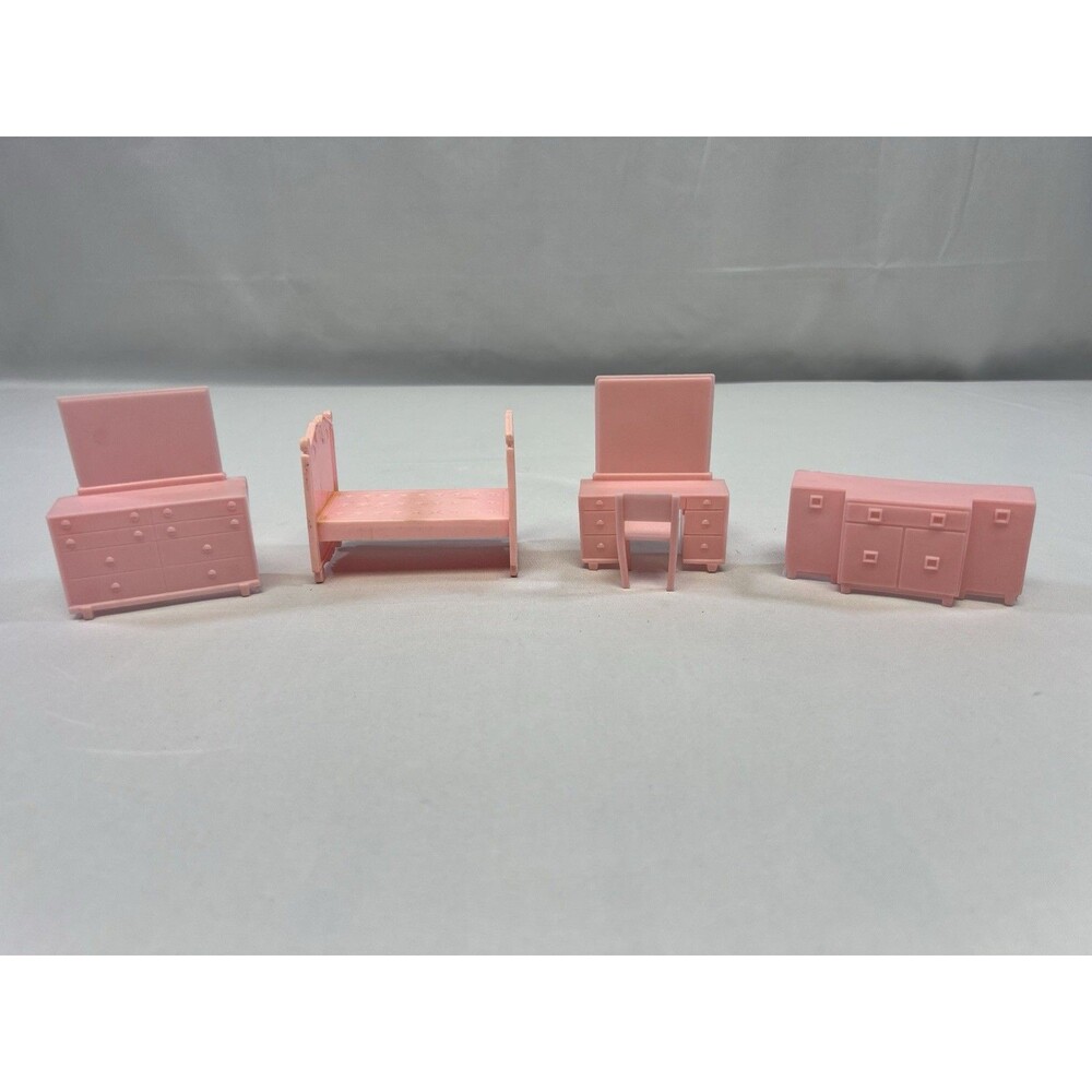 Vintage Liddle Kiddles Miniature Dollhouse Bedroom Furniture Lot
